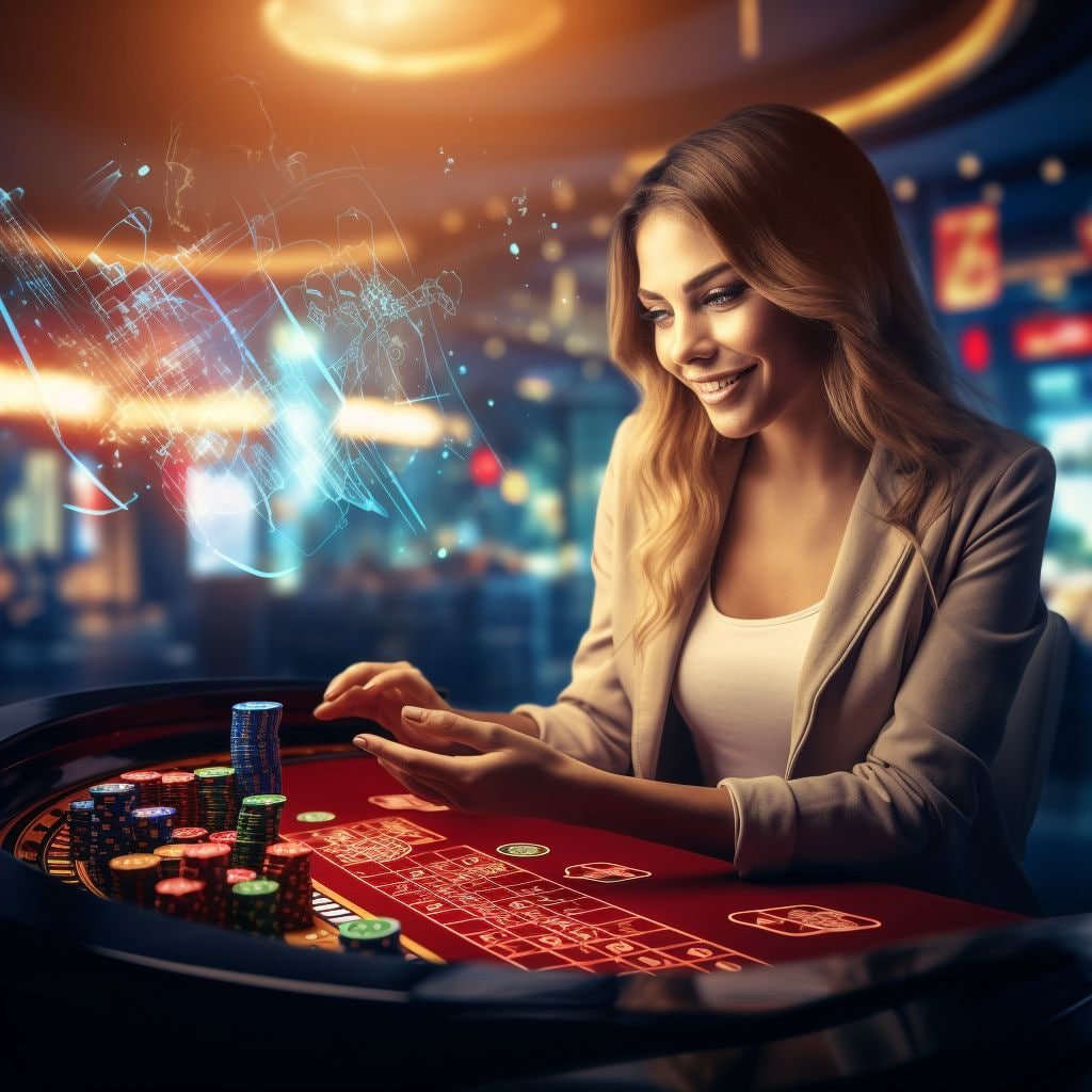 Live Casino dealer နှင့် Baccarat ကစားနေသောမြင်ကွင်း